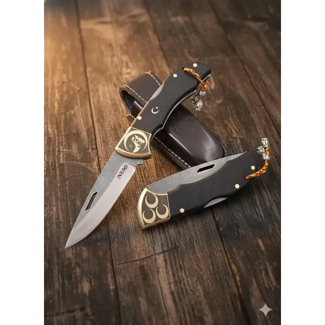 Premium N690 Böhler Çelik Çakı – Gravürlü,Balçıklı Yaylı Kilitli