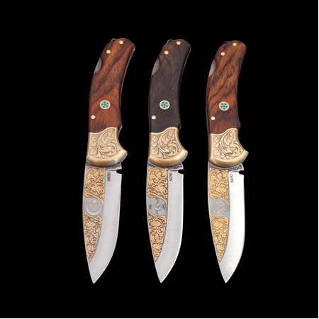 Sanat Eseri Gibi Çakı ALTIN İşlemeli Ve Gravürlü Tasarım