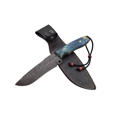 Stabilize Kabze Cam Kıracaklı Damascus Kamp&Av Bıçağı