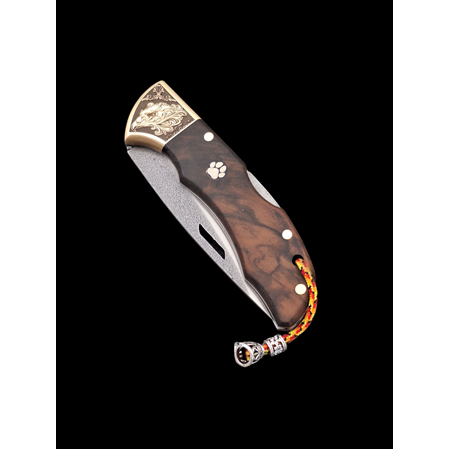 Gravürlü Balçıklı Kilitli yaylı N690  Böhler Çelik Cep Çakısı