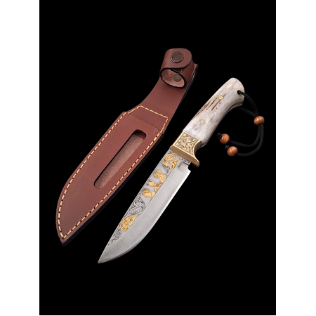 Koleksiyoncular İçin Özel Tasarım: Gravürlü Altın İşlemeli N690 Böhler Çelik Bıçak