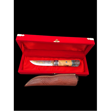 Böhler N690 Çelik Pukko  Gravürlü ve Altın Detaylı Özel Tasarım Bıçaklar