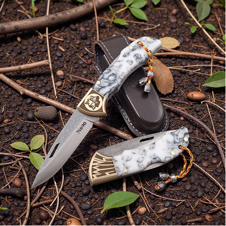 El Yapımı Dayanıklı N690 Böhler Çelik Ful Epoksi Kilitli Yaylı Kamp & Av Çakısı