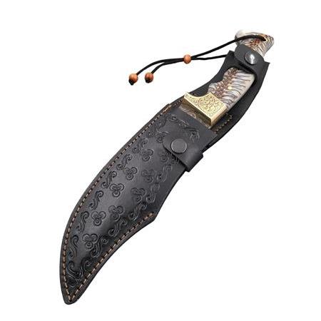 Koleksiyonluk Damascus Şehzade Bıçağı – Şam Çeliği, Epoksi Kabze, Gravürlü Tasarım