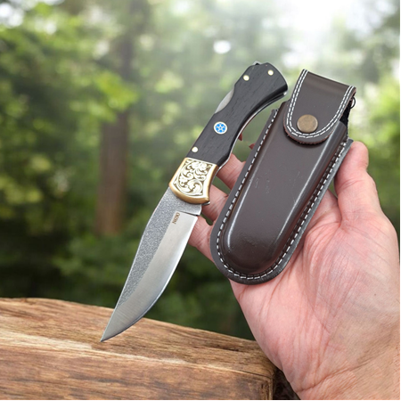 Her detayında doğa var: Gravürlü balçık , N690 çelik, kilitli yaylı mekanizma. Maceraya hazır mı