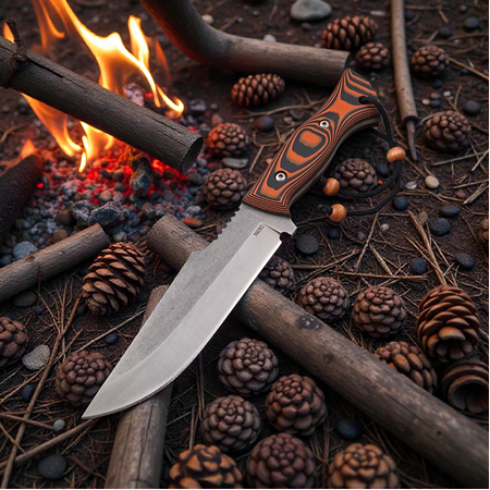 Outdoor & Avcı Bıçağı – N690 Böhler Çelik, Isıya Suya Dayanıklı C Carta Kabze