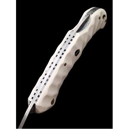 El Yapımı Isıya Suya Dayanıklı Beyaz Kompakt Kabzeli N690 Böhler Çelik Kilitli Çakı