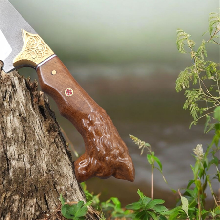 Orman Kamp Palası El işçiliğiyle şekillenen kurt başlı palamız,Kamp, av ve outdoor İçin İdeal