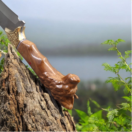 Orman Kamp Palası El işçiliğiyle şekillenen kurt başlı palamız,Kamp, av ve outdoor İçin İdeal