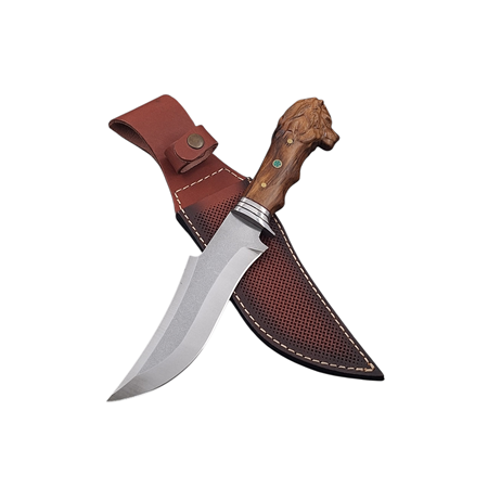 El Yapımı Aslan Başlı Av Kamp Koleksiyon Bıçağı-Şık Ve Dayanıklı Tasarım