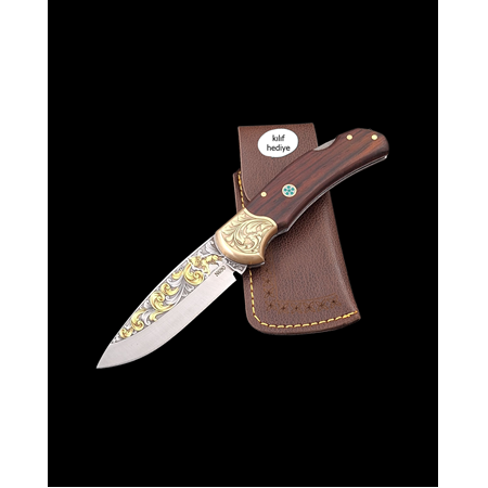 Sanat Eseri Gibi Çakı ALTIN İşlemeli Ve Gravürlü Tasarım