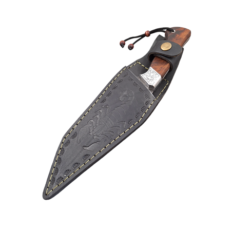 Balçak Gravür İşlemeli Damascus Kambur Tanto Bıçak