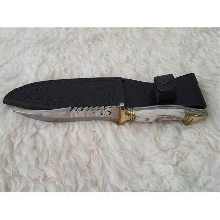 Keskinlik ve Estetik  El İşçiliği Geyik Boynuzu Küçük Boy  Ay Yıldızlı Bıçak