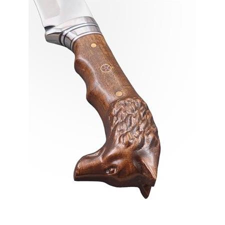 El Yapımı Özel Üretim Kurt Başlı Av Kamp Bıçağı