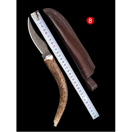 Özel Üretim Geyik Boynuzu Kabzeli Damascus Bıçaklar