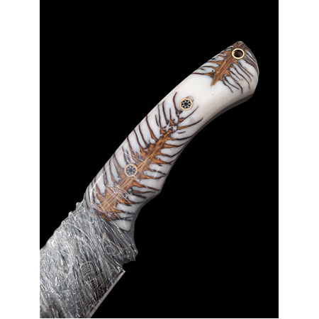 Damascus Kozalaklı Epoksi Kabzeli Kamp&Av Bıçağı